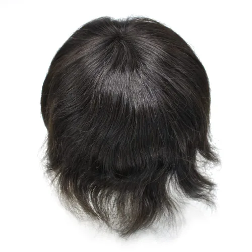 Vista 369 de Toupee para hombre 100% cabello humano real tupé para hombres 0.004 in piel de poliuretano para hombre, sistema de reemplazo de piezas de pelo