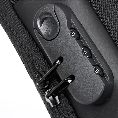 Vista 4 de Bolsa de pecho antirrobo, bolsas casuales geniales con bloqueo de contraseña, bolsa de mensajero deportiva de moda con un hombro para hombre