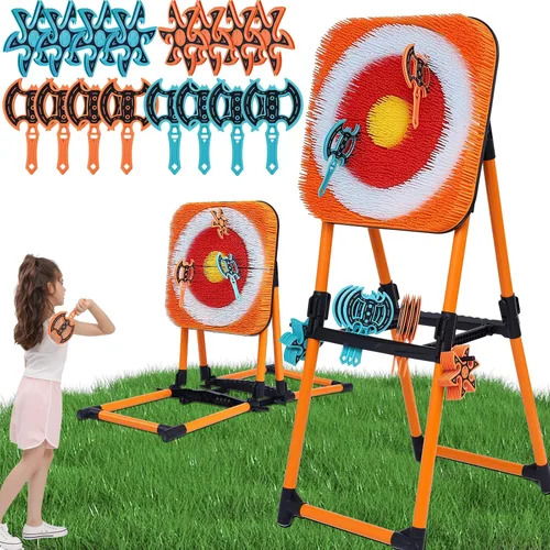 Vista 10 de Axe Throwing Game for Backyard with 8 Axes & 8 Star Darts,Axe Throwing Game Set for Indoor & Outdoor,Yard,Camping,Backyard