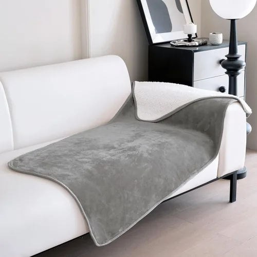 Vista 57 de gogobunny Manta de cama impermeable, manta reversible de forro polar Sherpa para perro, cachorro y gato, funda para muebles que protege la cama Beige