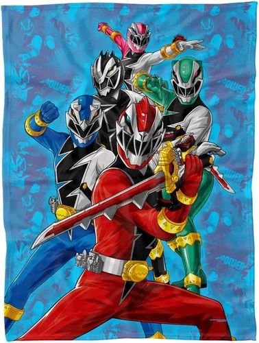 Vista 6 de LOGOVISION Power Rangers: Manta de forro polar de Dino Fury, 36 x 58 pulgadas