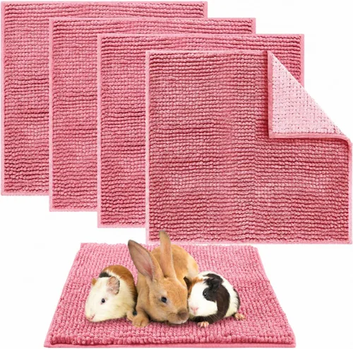 Vista 13 de Amylove 4 piezas de forro para jaula de conejillo de indias, ropa de cama para conejillo de indias, alfombrilla para puerta de perro para patas