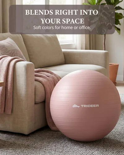 Vista 7 de Trideer Pelota de Ejercicio de Yoga, Silla de Oficina y Bola de Equilibrio, Bola de Estabilidad para Pilates, Terapia Física, Entrenamiento