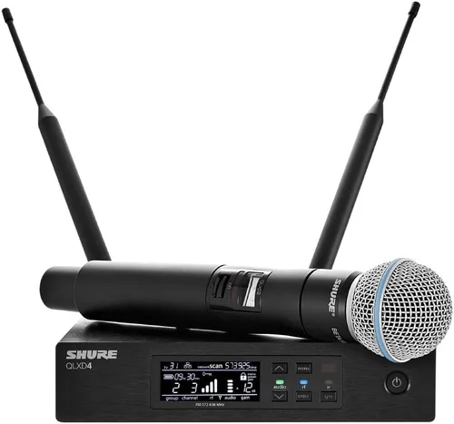Vista 4 de Shure Transmisor de mano QLXD2/B58 con cápsula de micrófono vocal BETA 58A - para uso con sistemas de micrófono inalámbrico digital QLX-D, receptor