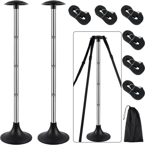 Vista 12 de Postes de soporte para cubierta de barco, sistema de soporte de cubierta de barco de acero inoxidable con correa de cincha, extensión de 4 etapas