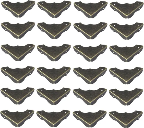 Vista 10 de Antrader 24 piezas de caja de esquinas triangulares de metal protector de esquina de gabinete protector de seguridad para decoración de muebles