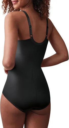 Vista 2 de Maidenform Ultra Firm - Faja moldeadora para mujer, moldeadora de cuerpo con brasier integrado con varillas, escultura y control firme, Negro, crema
