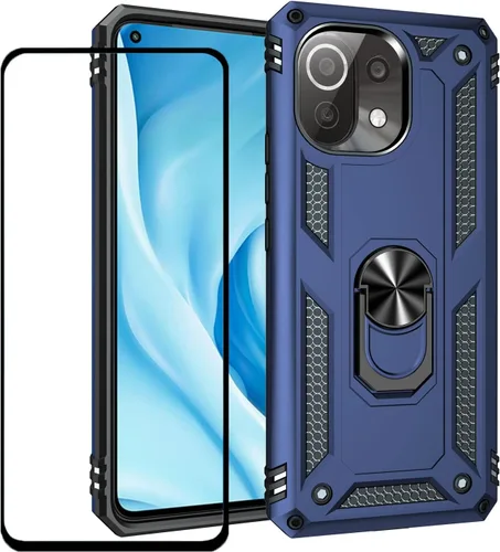 Vista 103 de Funda para Xiaomi POCO X3 NFC /X3 Pro con protector de pantalla, armadura de protección militar híbrida resistente a prueba de golpes, funda Negro