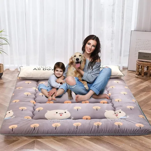 Vista 18 de QQP Colchón de futón japonés plegable de tatami, tapete portátil para adultos y niños, tapete para dormir adecuado para campamento, habitación