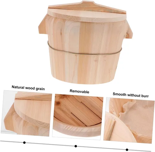 Vista 6 de 1 Unidades Arroz Cocina Gadget Cubo de Madera Cubo de Arroz para Cocina Cubo al Vapor Creativo Cubo de Arroz al Vapor Cubo de Cocina de Madera