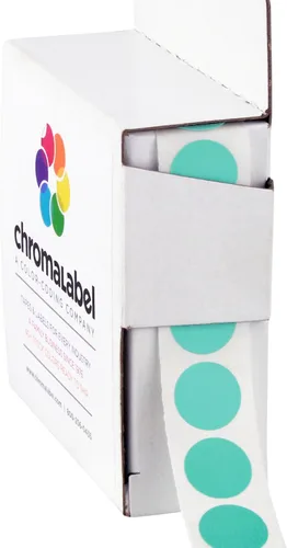 Vista 30 de ChromaLabel Kit de puntos verdes y rojos con código de color permanente de 1/2 pulgada, 2 cajas, 1000/caja