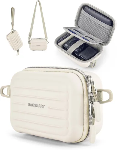 Vista 10 de BAGSMART Funda para cámara digital, bolsa pequeña para cámara con 2 formas Rosa bebé