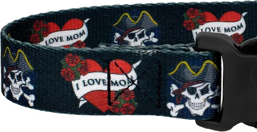Vista 5 de Country Brook Petz - I Love Mom Martingale con hebilla de lujo - Colección Attitude con 1 diseño indomable (5/8 pulgadas, extra pequeño)