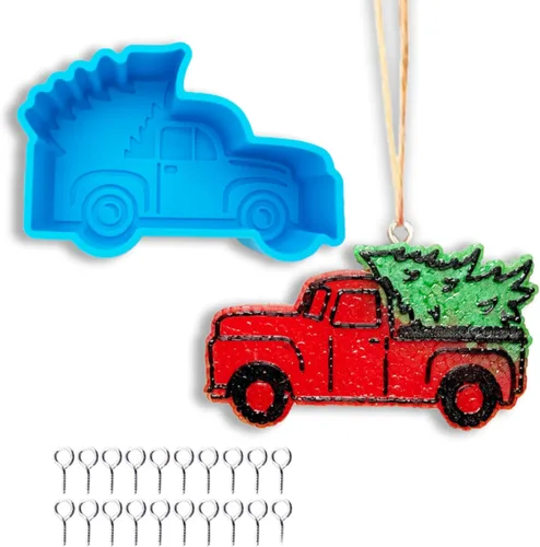 Vista 9 de Molde de silicona Freshie para perlas aromáticas, árbol de Navidad, vela, cera y arcilla para decoración del hogar