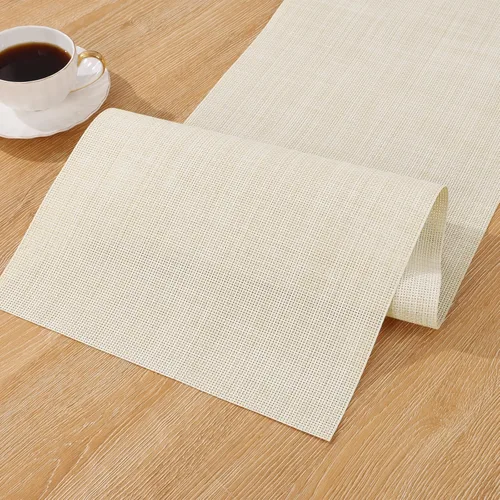 Vista 44 de SHACOS - Caminos de mesa de vinilo tejido, lavables, para uso en interiores o exteriores, fáciles de limpiar