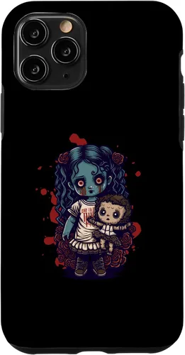 Vista 27 de Scary Goth Doll Holding Teddybear - Funda gótica gótica para iPhone 16