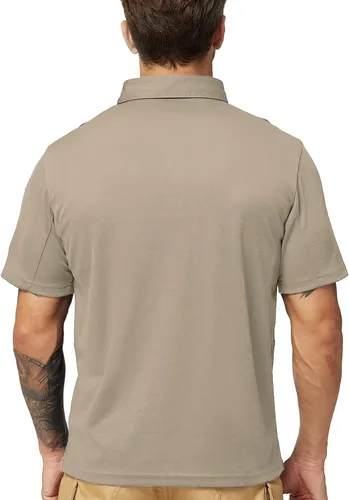 Vista 5 de MIER Men's Outdoor Performance Tactical Polo Shirts Short and Long Sleeve, Moisture-Wicking