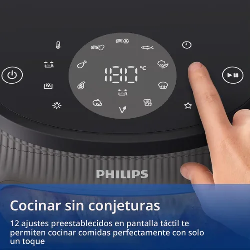 Vista 7 de Philips Freidora de aire serie 3000 con ventana, 16 formas de cocinar, 6.5