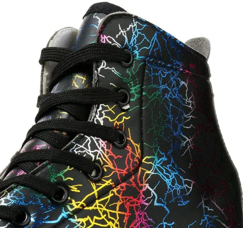 Vista 6 de Patines unisex de doble fila, cuatro ruedas, patines altos, patrón de rayos, para principiantes, mujeres, hombres, niños y niñas