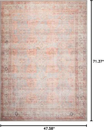 Vista 370 de GLN Rugs Traditional Collection - Alfombra de felpilla lavable a máquina, tradicional lavable, antideslizante, alfombra de felpilla de pelo corto