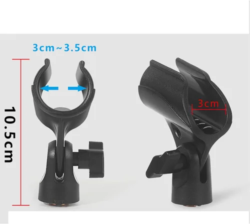 Vista 3 de 2 clips universales para micrófono, soporte de clip de micrófono ajustable para soporte de micrófono, vienen con adaptador de tornillo macho de 5/8
