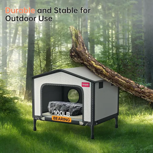 Vista 6 de SOVPAI - Casa para gatos al aire libre, casa impermeable para gatos callejeros, adecuada para gatos de exteriores/interiores, fácil de montar