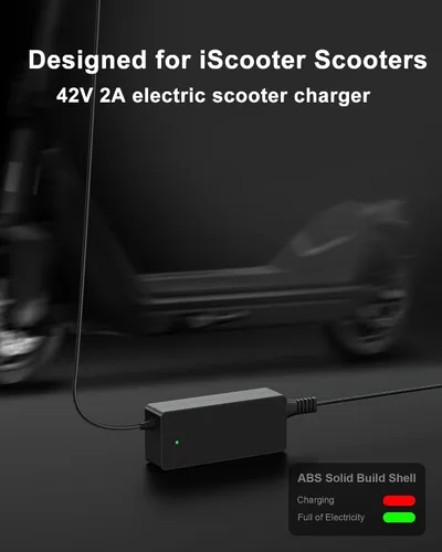 Vista 4 de VHBW Cargador eléctrico de scooter de 42 V, 2 A, compatible con iScooter i9, i9, i8, i8L, E9D, E9, Pro, E9T, i9, i9Pro, i9Plus, 1S, también