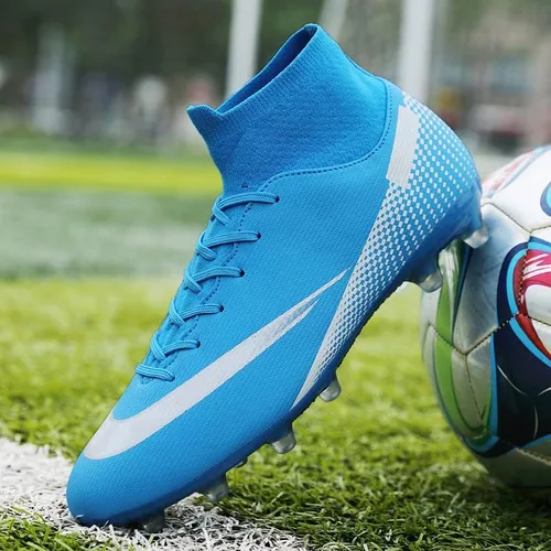 Vista 2 de miscloder Tenis de fútbol unisex para hombre, zapatos de fútbol de caña alta para hombre, zapatos de fútbol para interiores, tacos de fútbol
