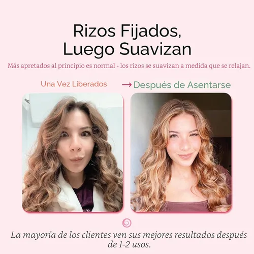 Vista 4 de Octocurl Diadema sin calor, rizadores de pelo para dormir, rizadores sin calor para cabello largo (algodón, rosa)