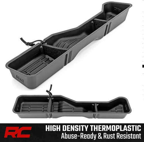 Vista 7 de Rough Country Caja de almacenamiento debajo del asiento para Nissan Frontier Crew Cab (2005-2025) - Organizador de bandeja trasera debajo