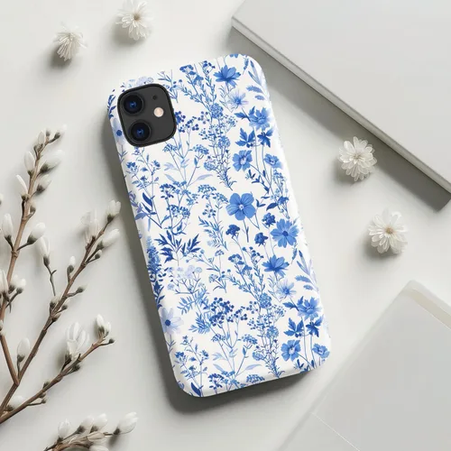Vista 4 de Funda para iPhone 12 Mini, compatible con carga inalámbrica, protección de doble capa con elegante diseño de flores silvestres, silicona suave +
