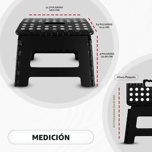 Vista 2 de Utopia Home - Taburete plegable, taburete de pie de 9 pulgadas de ancho, soporta hasta 300 libras, de plástico ligero para cocina, baño y sala