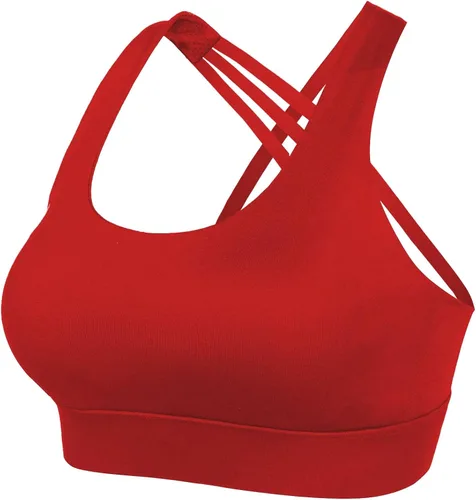 Vista 4 de Nine Bull - Brasier deportivo con relleno extraíble y espalda cruzada para mujer. Soporte de alto impacto, brasier de entrenamiento y para yoga.