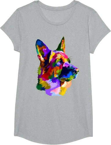 Vista 56 de Camiseta con retrato de pastor alemán para dueños de perros, Negro, S