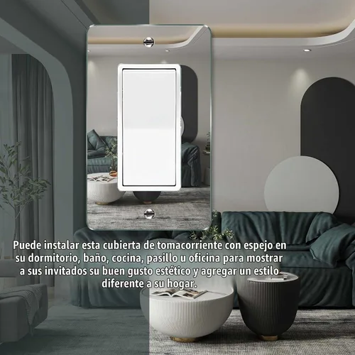 Vista 5 de 1 Pieza Placas de Interruptor de Luz con Espejo, Cubiertas de Salida de Acrílico, Placas de Pared Duraderas, Placas de Interruptor con Espejo 1