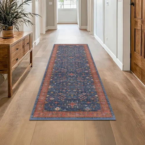 Vista 137 de Hazo Haus – Alfombra pequeña para entrada, cocina o baño, antideslizante con base de goma, resistente a las manchas y a la decoloración, diseño