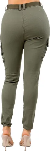 Vista 2 de TwiinSisters - Pantalones de deporte para mujer con cinturón a juego, talla S a 3X