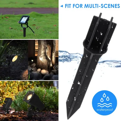 Vista 4 de Yardwe Accesorios de poste de luz solar para exteriores, hebilla de conector de enlace de repuesto con estacas de plástico de 1.25 pulgadas