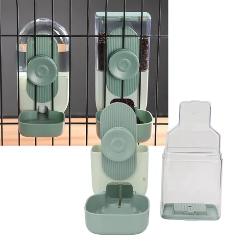 Vista 2 de Dispensador de agua colgante para alimentos, dispensador automático de agua para gatos y mascotas, juego de dispensador de agua para jaula