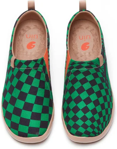 Vista 107 de UIN Zapatos de viaje para caminar para hombre, sin cordones, de lona, informales, ligeros, cómodos y modernos, diseño de perritos felices Ahhhhh