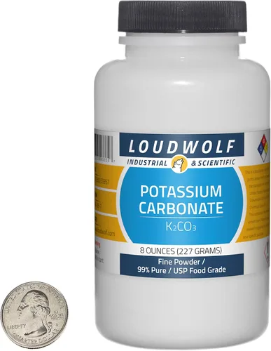 Vista 9 de Carbonato de potasio / 1.5 libras / 3 botellas / 99% puro USP grado alimenticio / polvo fino