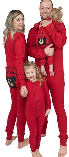 Vista 23 de Lazy One - Pijamas navideñas a juego con solapa trasera; para perros, bebés, niños, adolescentes y adultos