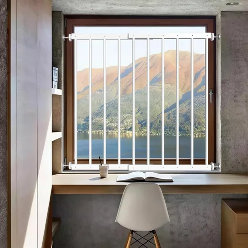 Vista 8 de WAOWAO Protectores de seguridad de ventana negros para niños, niños y niños pequeños, a prueba de mascotas, extra ancha, color blanco, protección