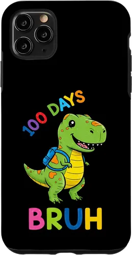 Vista 13 de Bruh 100 Days of School Dinosaur Kids Girls Boys Case for iPhone 17
