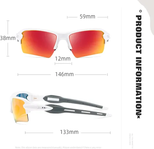 Vista 5 de MASDUN Gafas de sol deportivas polarizadas para hombres y mujeres, lentes de sol de medio marco para equitación, béisbol, pesca, ciclismo, correr