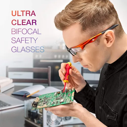 Vista 7 de ToolFreak Gafas de seguridad bifocales Rebel, ANSI z87+ Impact y UV
