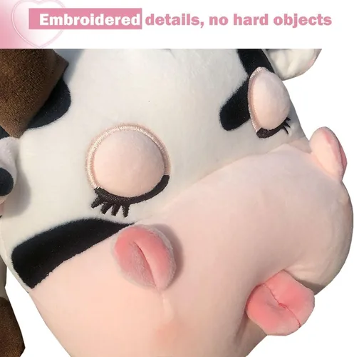Vista 5 de Almohada de Peluche de Vaca - Vaca de 19.6 Pulgadas Animal de Peluche - Regalo de Cumpleaños, Navidad, San Valentín para Niños, Adultos, Niños, Niñas