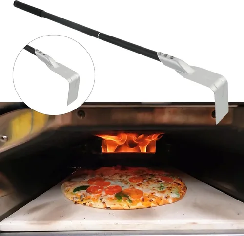 Vista 5 de Gazechimp Horno de pizza, rastrillo de cenizas, pala de cenizas resistente a altas temperaturas, portátil, mango largo, cuchara de cenizas