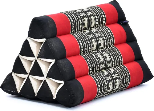 Vista 11 de Leewadee Cojín Thai Triangle – Cómodo respaldo para TV o lectura, almohada de cuña – Relleno natural ecológico Kapok 20 x 13 x 13 pulgadas, negro