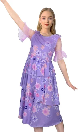 Vista 7 de Disfraz de princesa Isabella vestido de princesa para adultos para niños niñas morado encantado Halloween falda de cosplay para fiesta